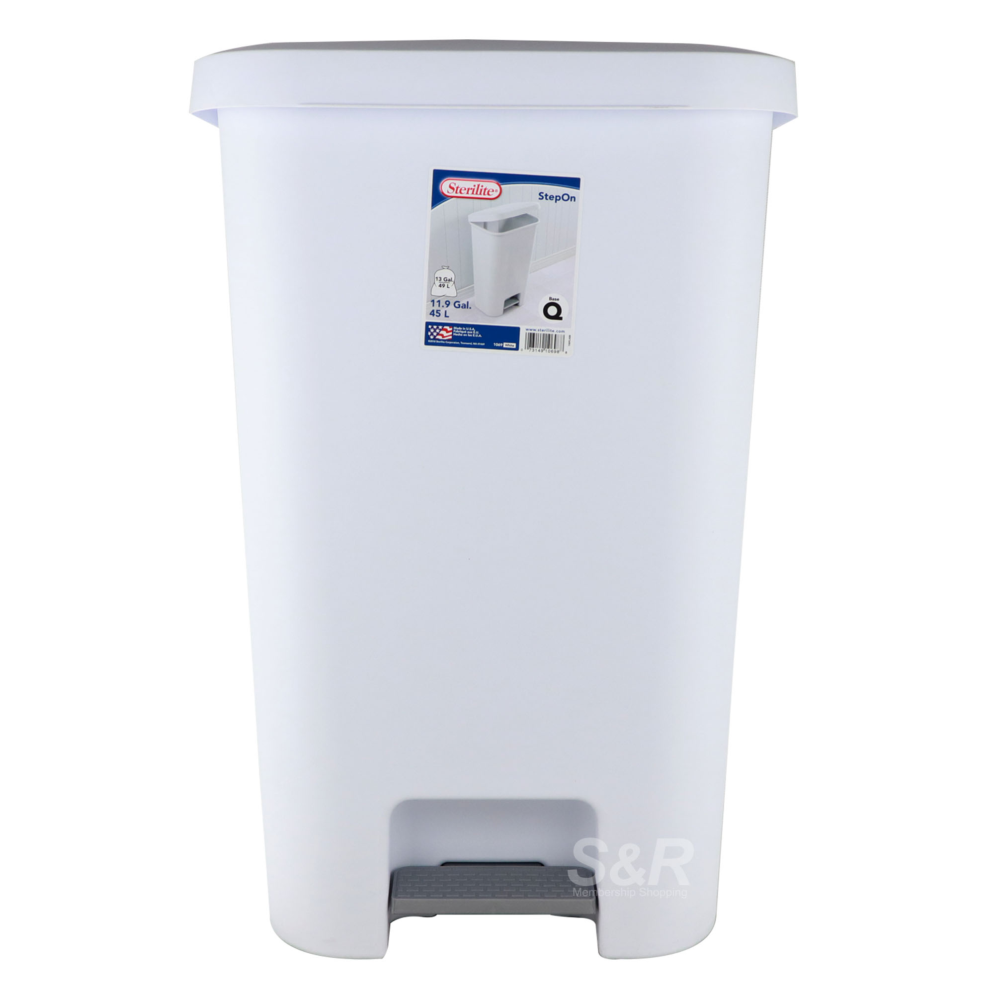 Sterilite Step On Wastebasket White 1pc